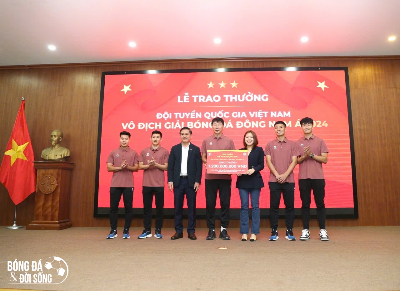 Vô địch ASEAN Cup 2024, ĐT Việt Nam được Tập đoàn Động Lực tặng thưởng 2,4 tỷ đồng