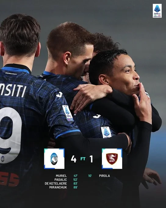 Atalanta có màn lội ngược dòng và giành chiến thắng cách biệt trước Salernitana