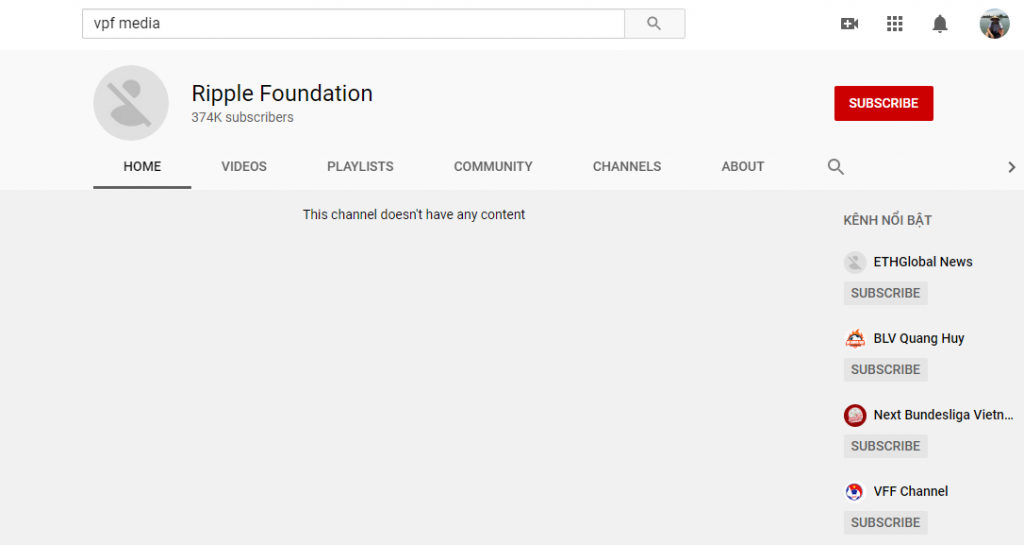 kenh youtube cua vpf bi hack