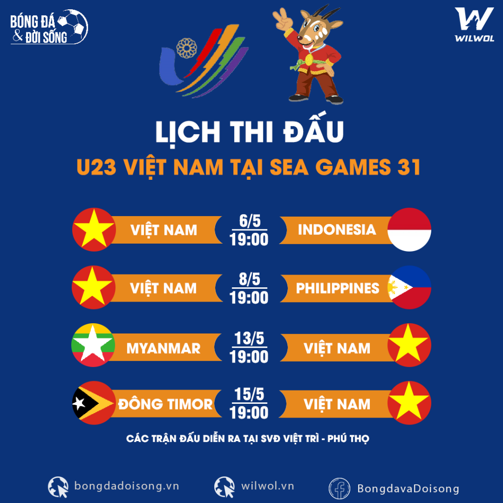 Lịch thi đấu của U23 Việt Nam
