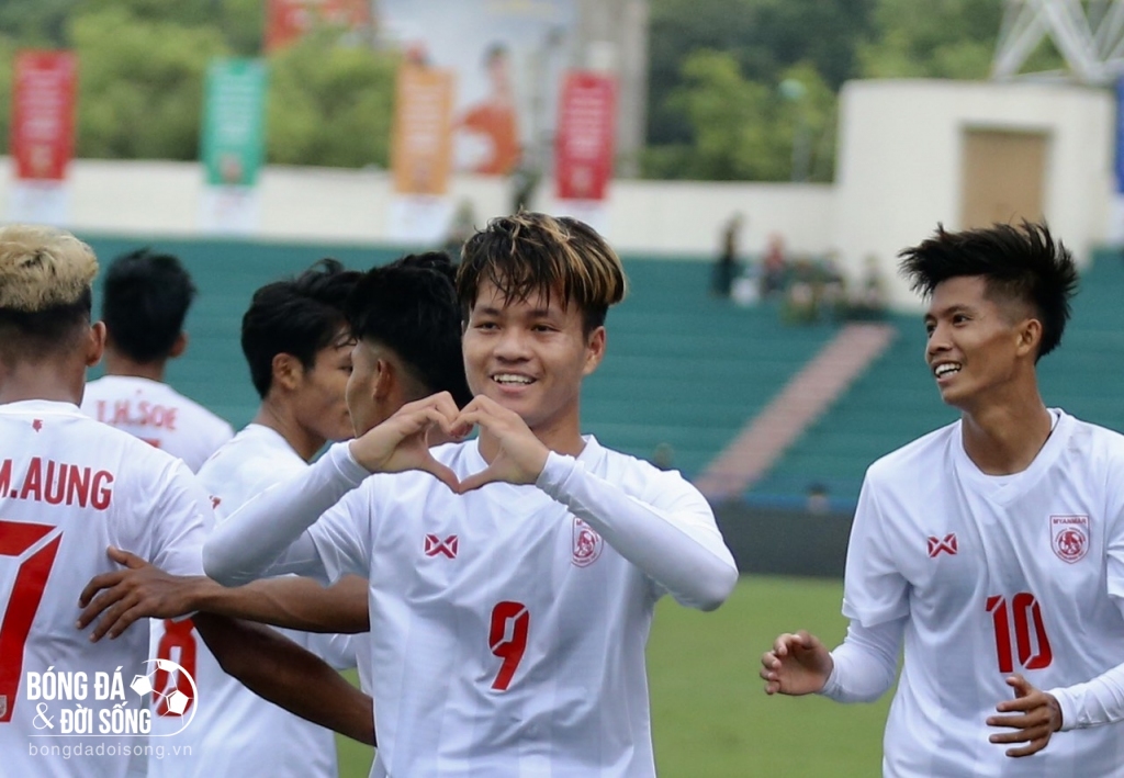 Hiệp 1 kết thúc U23 Myanmar tạm dẫn U23 Timor Leste 2-0.(SEA Games 31)