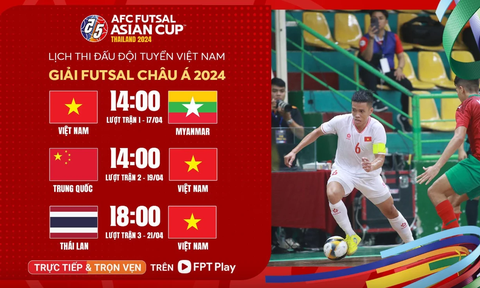 Lịch thi đấu Futsal châu Á 2024 hôm nay: ĐT Futsal Việt Nam xuất quân, đặt mục tiêu cao