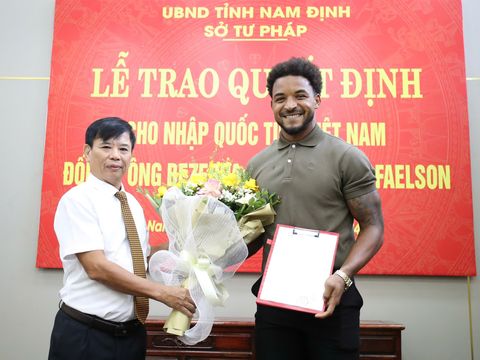 Tiền đạo Rafaelson chính thức nhận quốc tịch Việt Nam